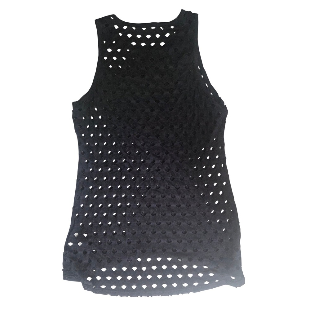 Twenty Montreal Distressed Punk Mesh Eyelet Tank Muscle Tee Grunge Cyber Small - Picture 3 of 7